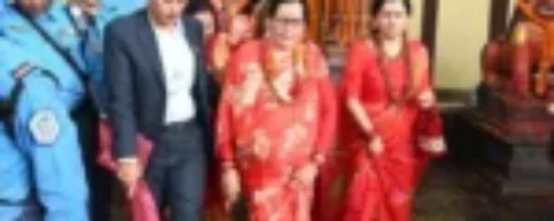 तीजमा प्रथम महिला पौडेलद्वारा पशुपतिनाथमा पूजाअर्चना
